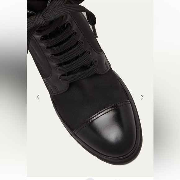 PRADA Brushed Leather and Re-Nylon Laced Booties - Picture 6 of 16